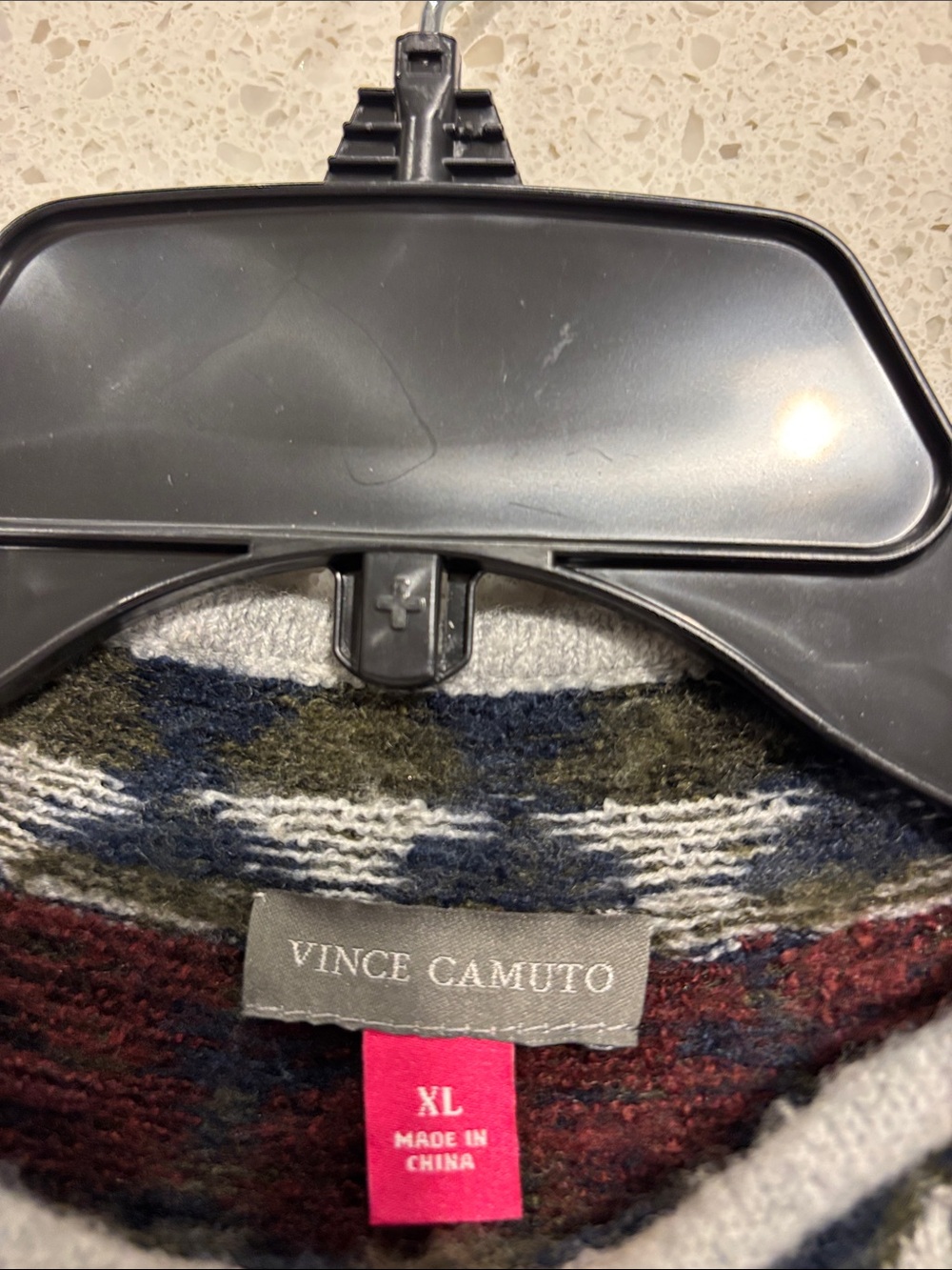 Vince Camuto Grey Crewneck Sweater with Multicolor Fair Isle Yoke. XL - Picture 3 of 5